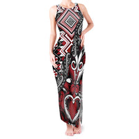 Aotearoa Maori Moko Art with Taniko Half Style Tank Maxi Dress