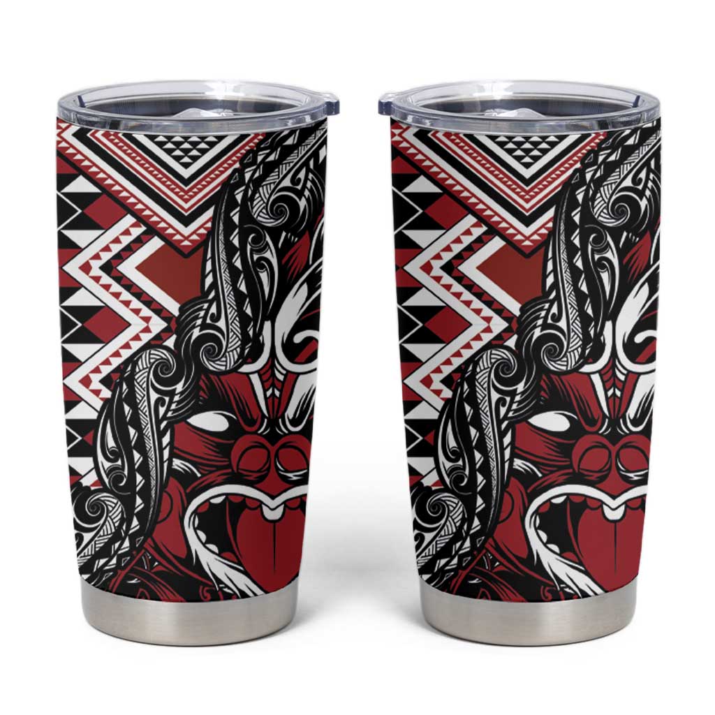 Aotearoa Maori Moko Art with Taniko Half Style Tumbler Cup