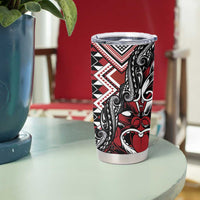 Aotearoa Maori Moko Art with Taniko Half Style Tumbler Cup