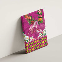 Hawaiian Lei Turtle and Plumeria Canvas Wall Art Polynerian Art Tattoo-Plum Pink Color