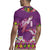 Hawaiian Lei Turtle and Plumeria Rugby Jersey Polynerian Art Tattoo-Mauve Color