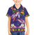Hawaiian Lei Turtle and Plumeria Family Matching Long Sleeve Bodycon Dress and Hawaiian Shirt Polynerian Art Tattoo-Navy Color