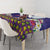 Hawaiian Lei Turtle and Plumeria Tablecloth Polynerian Art Tattoo-Navy Color