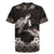 Hawaiian Lei Turtle and Plumeria Rugby Jersey Polynerian Art Tattoo-Grayscale Mode