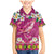 Hawaiian Plumeria and Humpback Whales Family Matching Mermaid Dress and Hawaiian Shirt Polynerian Art Tattoo-Plum Pink Color