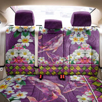 Hawaiian Plumeria and Humpback Whales Back Car Seat Cover Polynerian Art Tattoo-Mauve Color