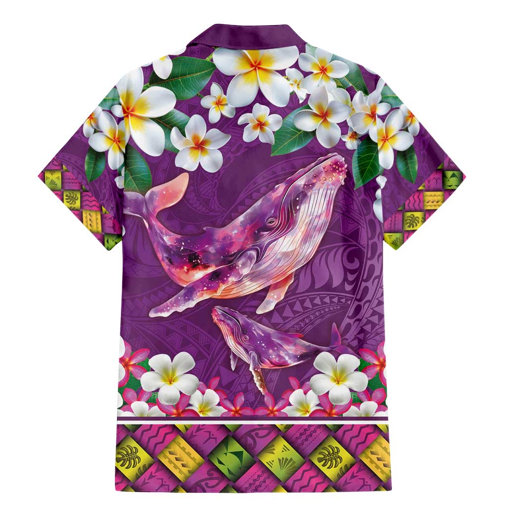 Hawaiian Plumeria and Humpback Whales Family Matching Mermaid Dress and Hawaiian Shirt Polynerian Art Tattoo-Mauve Color LT03 - Polynesian Pride