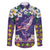 Hawaiian Plumeria and Humpback Whales Family Matching Mermaid Dress and Hawaiian Shirt Polynerian Art Tattoo-Navy Color