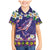Hawaiian Plumeria and Humpback Whales Family Matching Mermaid Dress and Hawaiian Shirt Polynerian Art Tattoo-Navy Color