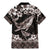 Hawaiian Plumeria and Humpback Whales Family Matching Mermaid Dress and Hawaiian Shirt Polynerian Art Tattoo-Grayscale Mode