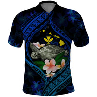 Hawaii Turtle Plumeria Flower Fanciful Polo Shirt