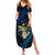 Hawaii Turtle Plumeria Flower Fanciful Summer Maxi Dress