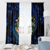 Hawaii Turtle Plumeria Flower Fanciful Window Curtain