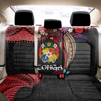 Tonga Emancipation Day Back Car Seat Cover Ngatu Humpback Whale Polynesian Flower