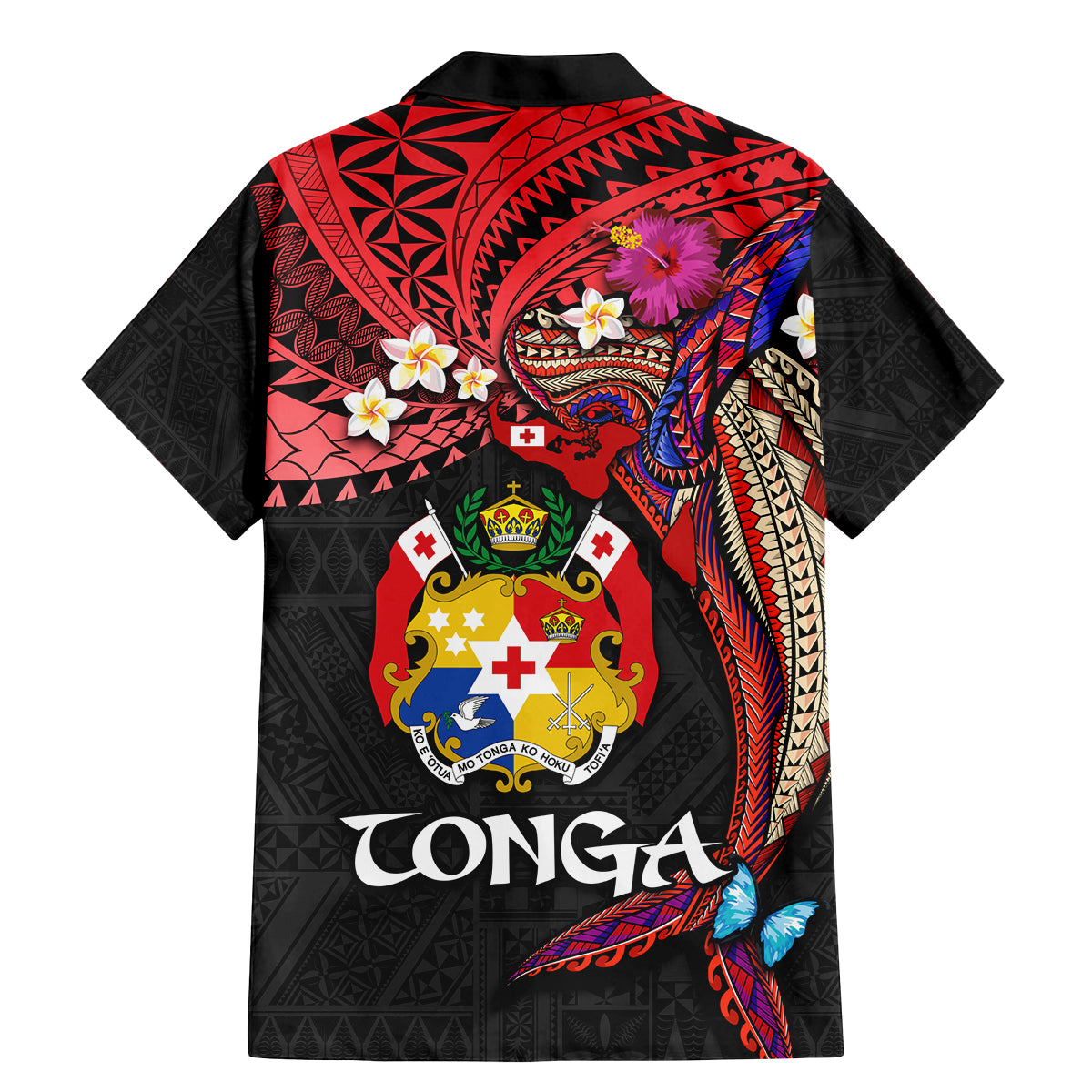 Tonga Emancipation Day Family Matching Mermaid Dress and Hawaiian Shirt Ngatu Humpback Whale Polynesian Flower LT03 - Polynesian Pride