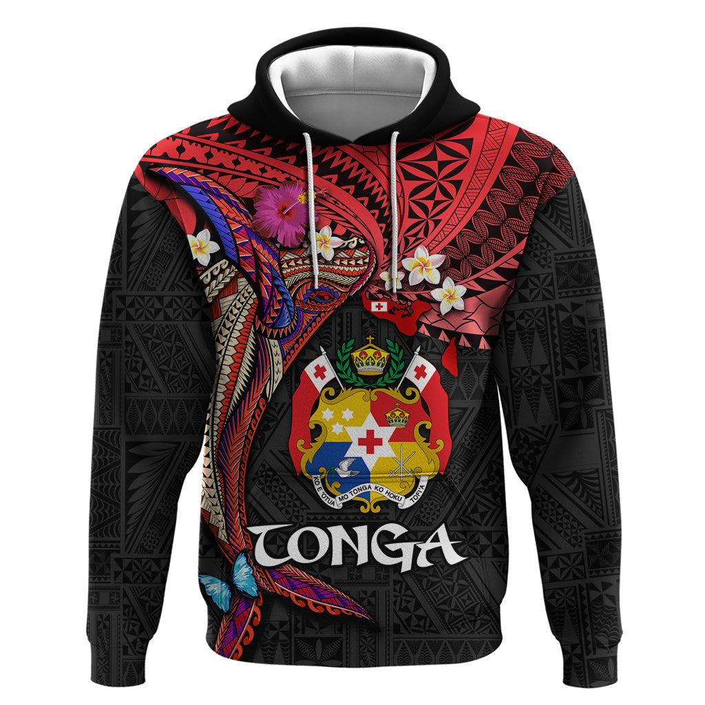 Tonga Emancipation Day Hoodie Ngatu Humpback Whale Polynesian Flower