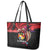 Tonga Emancipation Day Leather Tote Bag Ngatu Humpback Whale Polynesian Flower