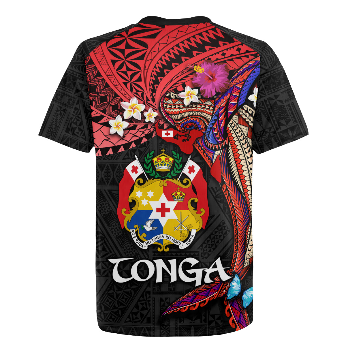 Tonga Emancipation Day Rugby Jersey Ngatu Humpback Whale Polynesian Flower