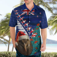 New Zealand Christmas Hawaiian Shirt Kiwi Bird Santa and Silver Fern Funny Haka Dance