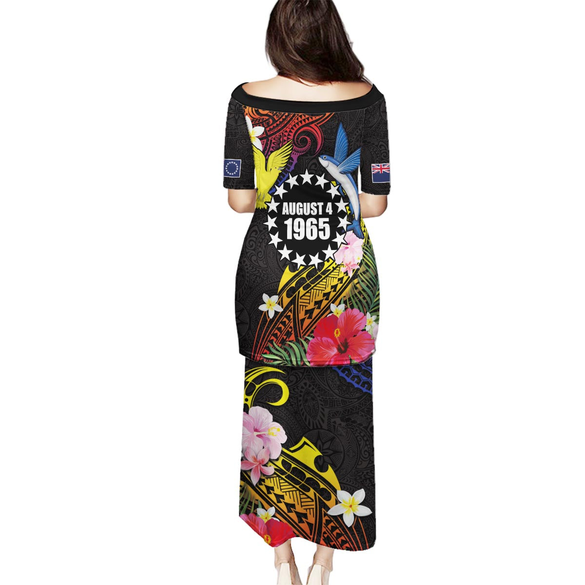 Cook Islands Independence Day Family Matching Puletasi and Hawaiian Shirt Maroro and Kakaia with Hibiscus Flower Polynesian Pattern LT03 - Polynesian Pride