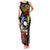 Cook Islands Independence Day Family Matching Tank Maxi Dress and Hawaiian Shirt Maroro and Kakaia with Hibiscus Flower Polynesian Pattern