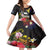 Cook Islands Independence Day Kid Short Sleeve Dress Maroro and Kakaia with Hibiscus Flower Polynesian Pattern