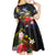 Cook Islands Independence Day Kid Short Sleeve Dress Maroro and Kakaia with Hibiscus Flower Polynesian Pattern