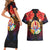 French Polynesia Bastille Day Couples Matching Short Sleeve Bodycon Dress and Hawaiian Shirt Tiare Flower and National Seal Polynesian Pattern