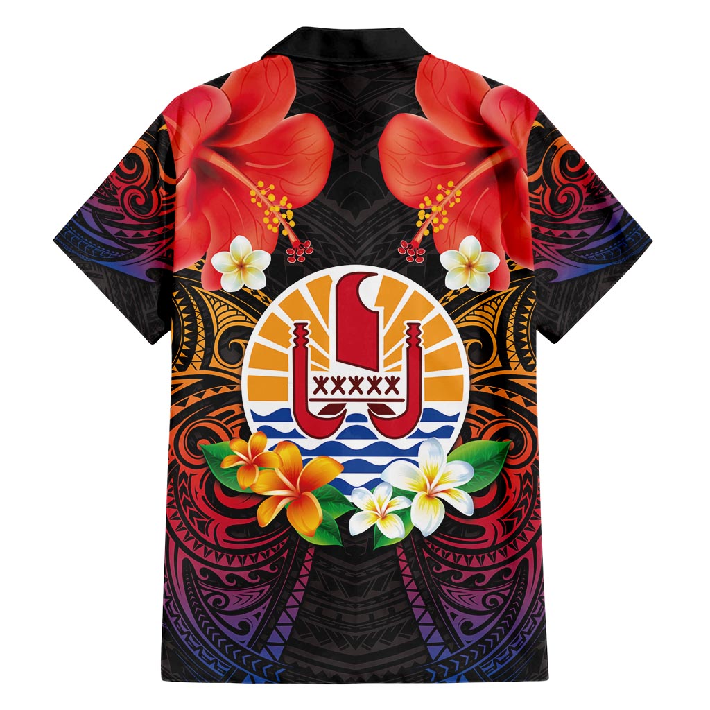 French Polynesia Bastille Day Family Matching Short Sleeve Bodycon Dress and Hawaiian Shirt Tiare Flower and National Seal Polynesian Pattern LT03 - Polynesian Pride
