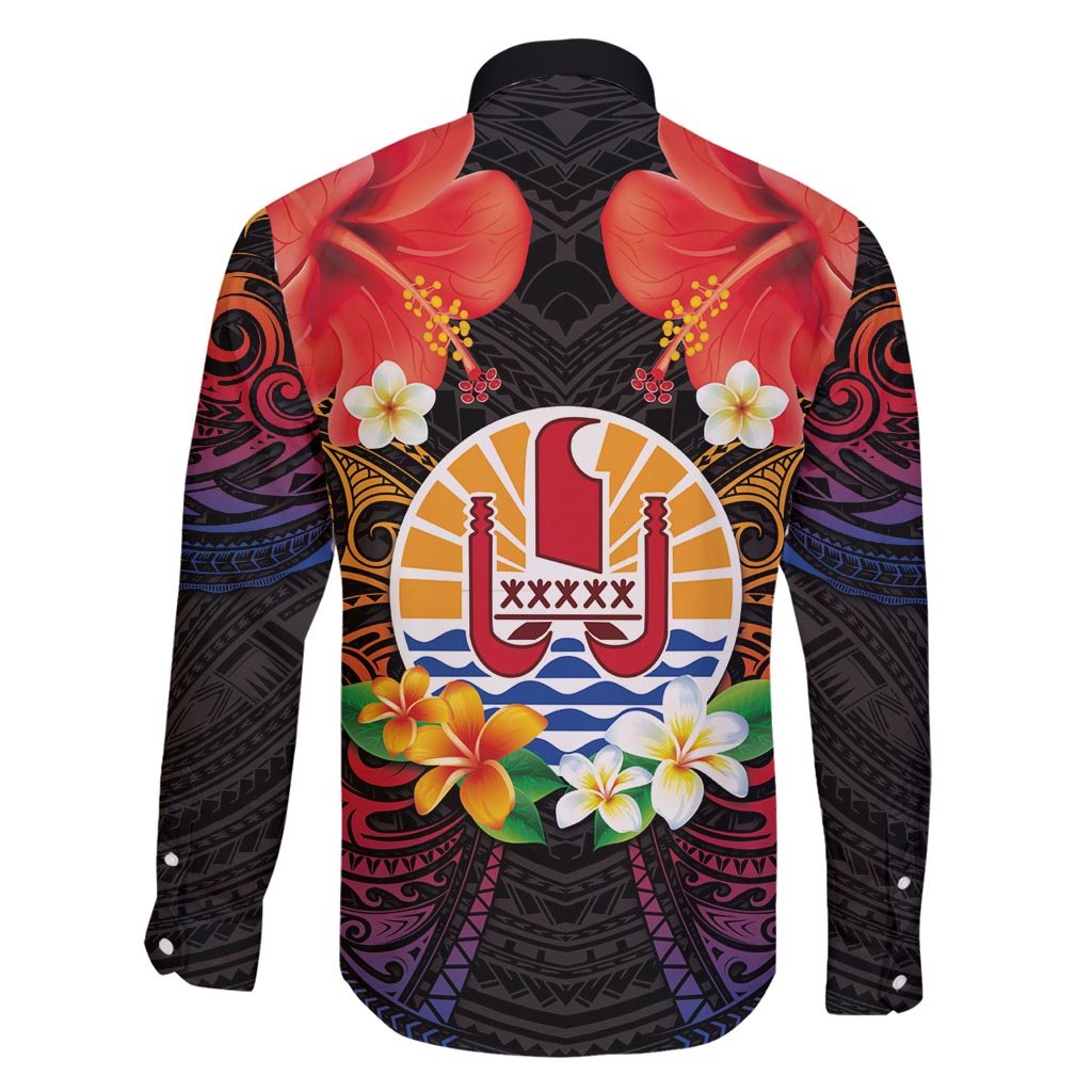 French Polynesia Bastille Day Family Matching Summer Maxi Dress and Hawaiian Shirt Tiare Flower and National Seal Polynesian Pattern