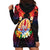 French Polynesia Bastille Day Hoodie Dress Tiare Flower and National Seal Polynesian Pattern