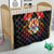 French Polynesia Bastille Day Quilt Tiare Flower and National Seal Polynesian Pattern