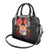French Polynesia Bastille Day Shoulder Handbag Tiare Flower and National Seal Polynesian Pattern