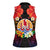 French Polynesia Bastille Day Women Sleeveless Polo Shirt Tiare Flower and National Seal Polynesian Pattern