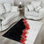 Hawaii Red Hibiscus Flowers Area Rug Polynesian Pattern With Half Black White Version