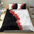 Hawaii Red Hibiscus Flowers Bedding Set Polynesian Pattern With Half Black White Version