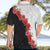 Hawaii Red Hibiscus Flowers Hawaiian Shirt Polynesian Pattern With Half Black White Version