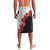 Hawaii Red Hibiscus Flowers Lavalava Polynesian Pattern With Half Black White Version