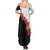 Hawaii Red Hibiscus Flowers Summer Maxi Dress Polynesian Pattern With Half Black White Version