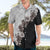 Hawaii Grayscale Hibiscus Flowers Hawaiian Shirt Polynesian Pattern With Half Black White Version