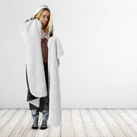 Hawaii Grayscale Hibiscus Flowers Hooded Blanket Polynesian Pattern With Half Black White Version LT03 - Polynesian Pride