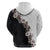 Hawaii Grayscale Hibiscus Flowers Hoodie Polynesian Pattern With Half Black White Version