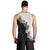 Hawaii Grayscale Hibiscus Flowers Men Tank Top Polynesian Pattern With Half Black White Version