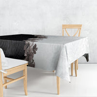 Hawaii Grayscale Hibiscus Flowers Tablecloth Polynesian Pattern With Half Black White Version LT03 - Polynesian Pride