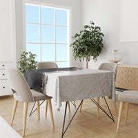 Hawaii Grayscale Hibiscus Flowers Tablecloth Polynesian Pattern With Half Black White Version LT03 - Polynesian Pride