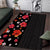 Hawaii Hibiscus and Plumeria Flowers Area Rug Tapa Tribal Pattern Half Style Colorful Mode