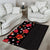 Hawaii Hibiscus and Plumeria Flowers Area Rug Tapa Tribal Pattern Half Style Colorful Mode