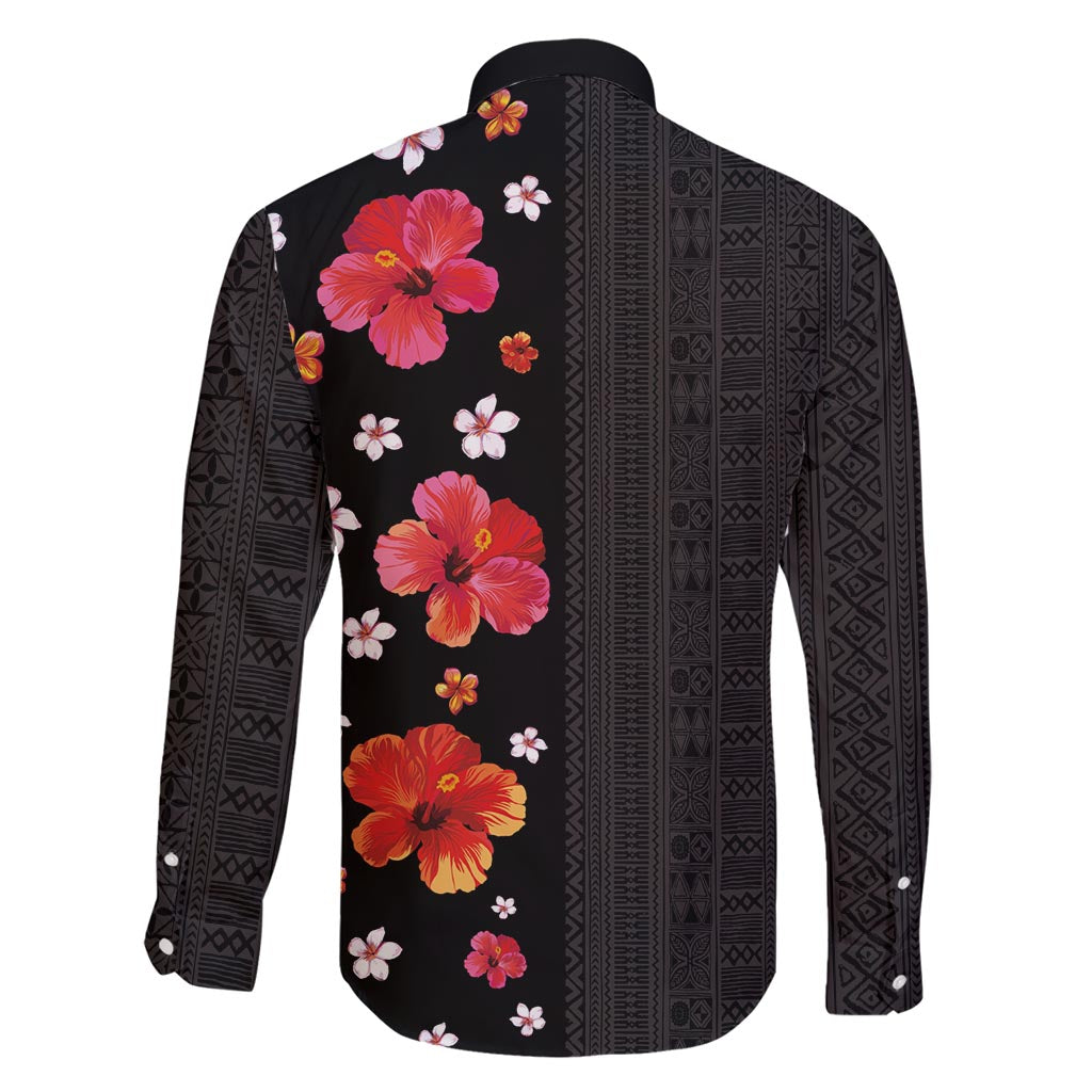 Hawaii Hibiscus and Plumeria Flowers Family Matching Short Sleeve Bodycon Dress and Hawaiian Shirt Tapa Tribal Pattern Half Style Colorful Mode