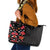 Hawaii Hibiscus and Plumeria Flowers Leather Tote Bag Tapa Tribal Pattern Half Style Colorful Mode