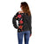 Hawaii Hibiscus and Plumeria Flowers Off Shoulder Sweater Tapa Tribal Pattern Half Style Colorful Mode